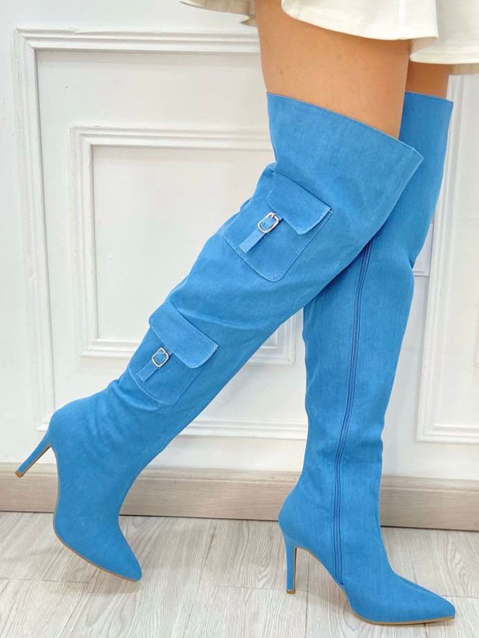 Botas de jeans con bolsillos